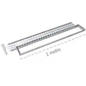 GrigliarettangolarecontelaioDakota1000x500mmClasse1inacciaiozincatoperraccoltaacqua